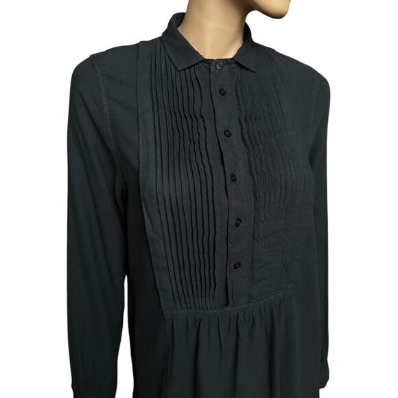 CP Shades Annette Tunic Long Sleeves S Tuxedo Pleated Six Button Front Placket - Picture 4 of 11